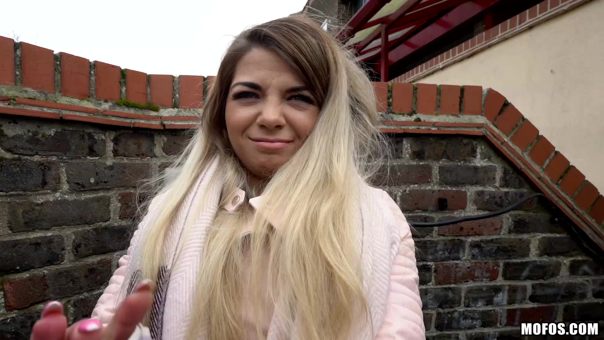 Long haired bitch Bella Scaris deeply fucked on the balcony