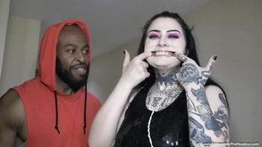 Inked gothic slut interracial sex video